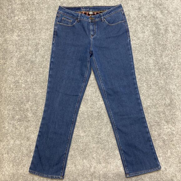 Natural Reflections Denim - Natural Reflections Flannel Lined Straight Jeans Women's Size 6 Dark Blue
